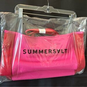 NWT Summersalt Tote Bag Pink/Red Neoprene Shoulder Bag